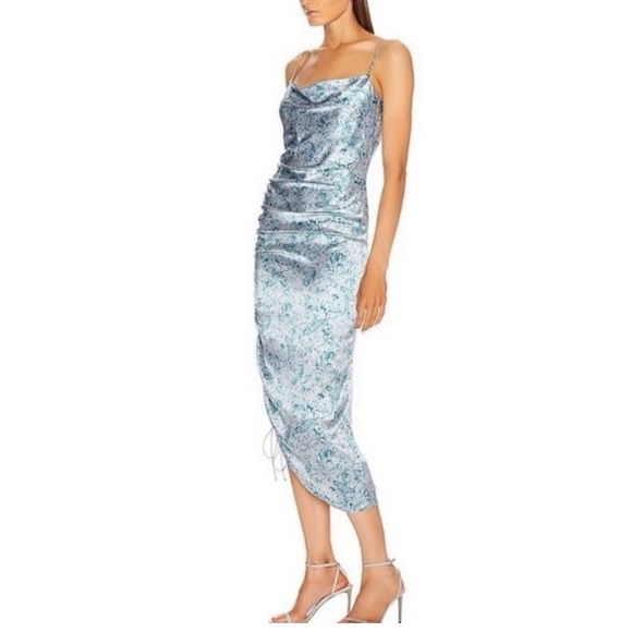 Cinq a Sept silk ruched midi dress - Picture 8 of 16